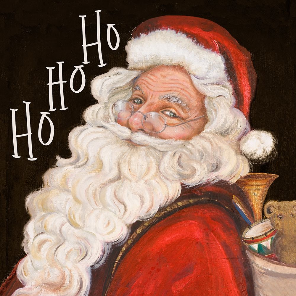 Smiling Santa Ho Ho Ho art print by Patricia Pinto for $57.95 CAD