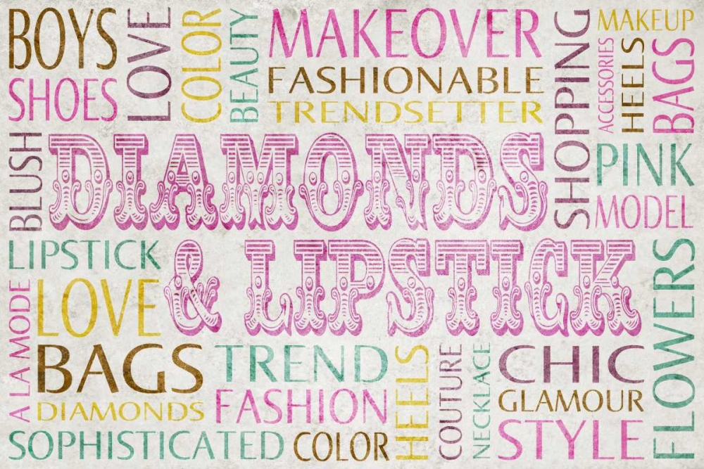 Diamonds and Lipstick art print by SD Graphics Studio for $57.95 CAD