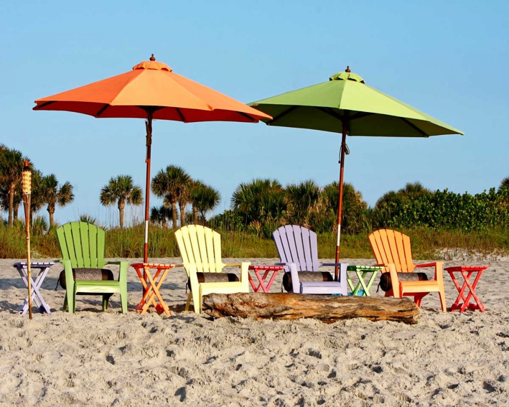 Beach Chairs art print by Kathy Mansfield for $57.95 CAD