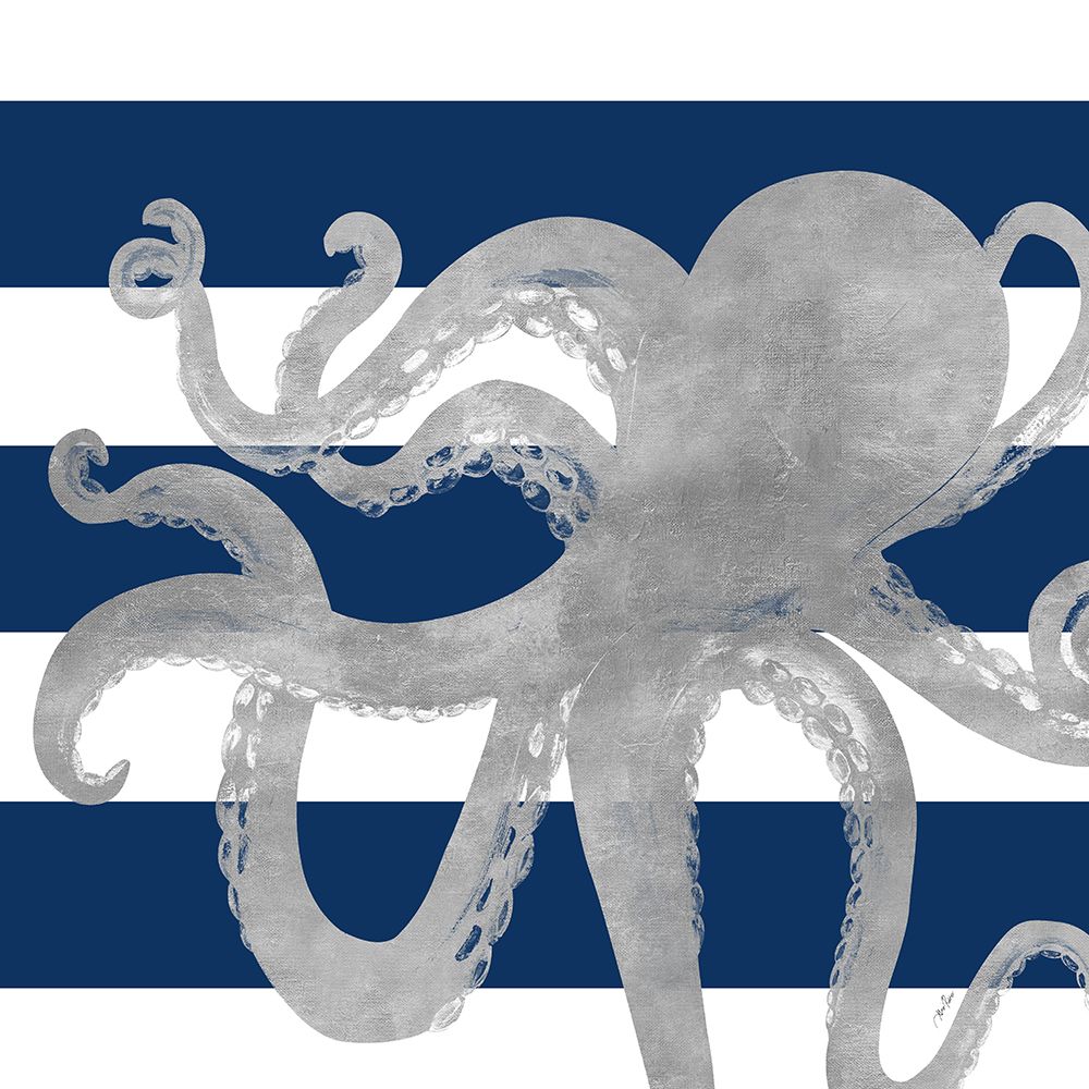 Silver Coastal on Blue Stripe II art print by Gina Ritter for $57.95 CAD