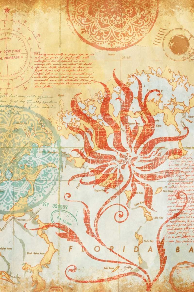 Map Wallflower II art print by Elizabeth Medley for $57.95 CAD