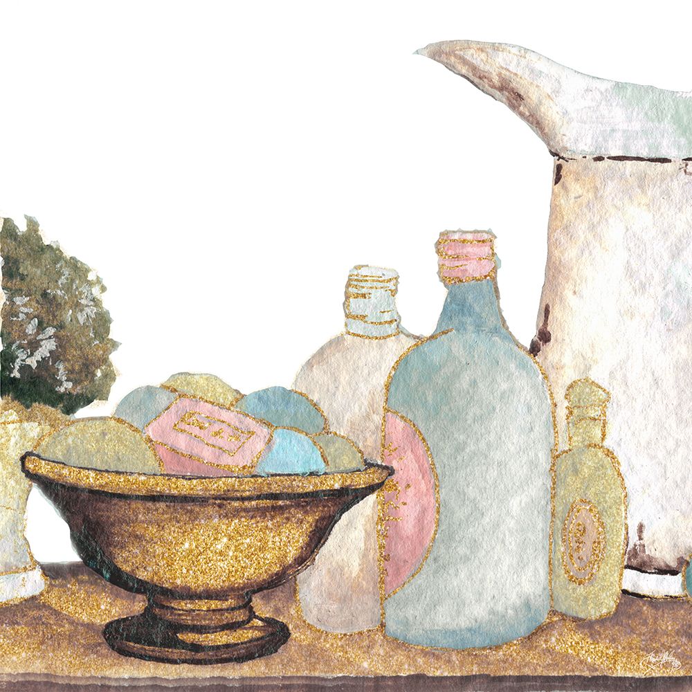 Gold Bath Accessories II art print by Elizabeth Medley for $57.95 CAD