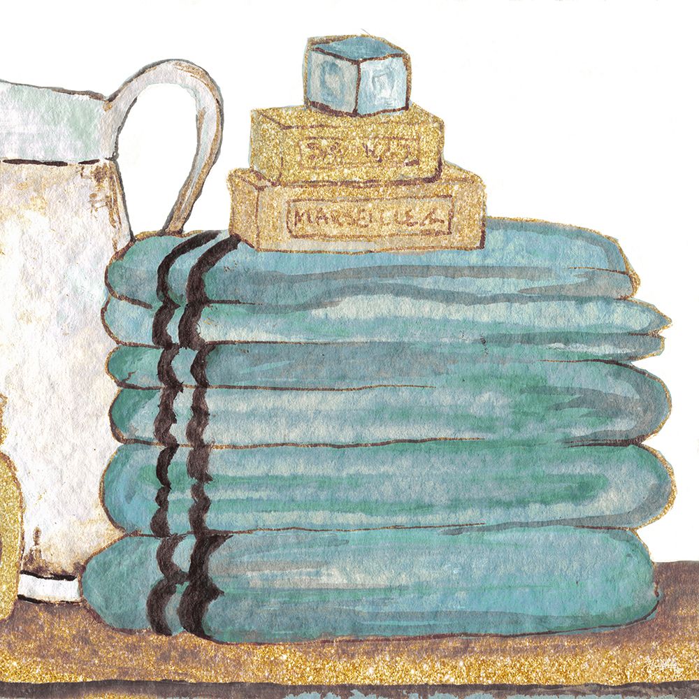 Gold Bath Accessories IV art print by Elizabeth Medley for $57.95 CAD