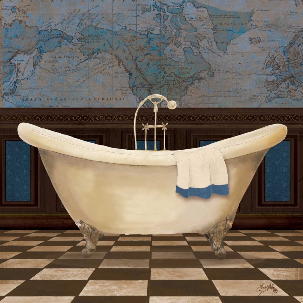 Blue Historic Bath I art print by Elizabeth Medley for $57.95 CAD