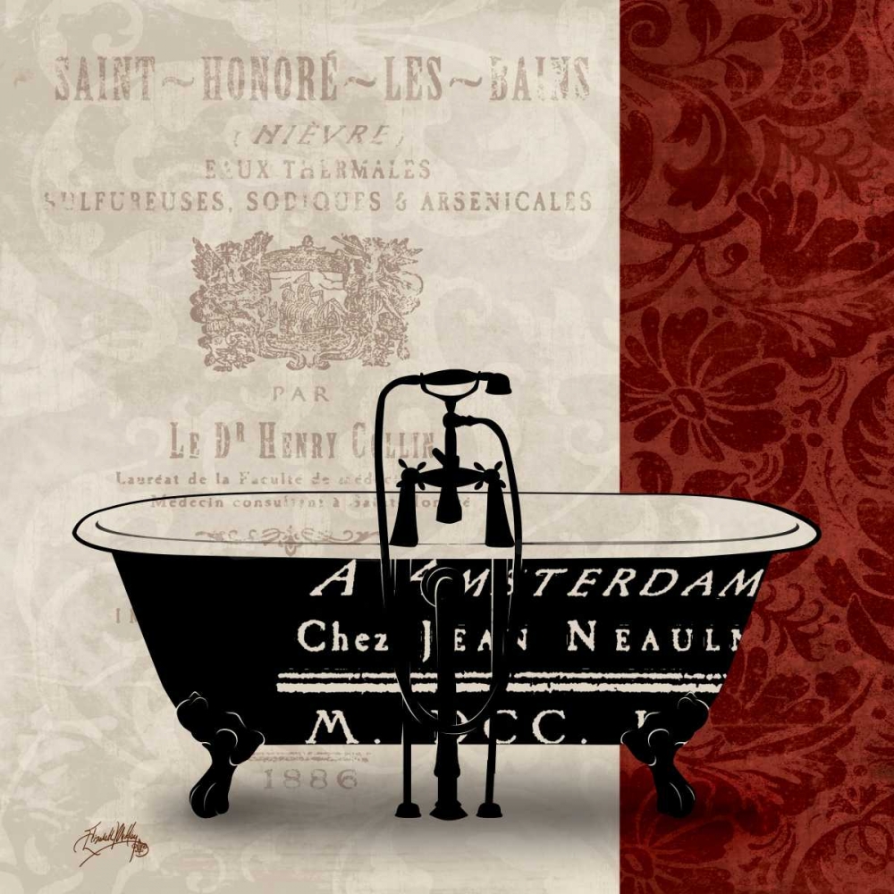 Red and Black Bath Tub II art print by Elizabeth Medley for $57.95 CAD