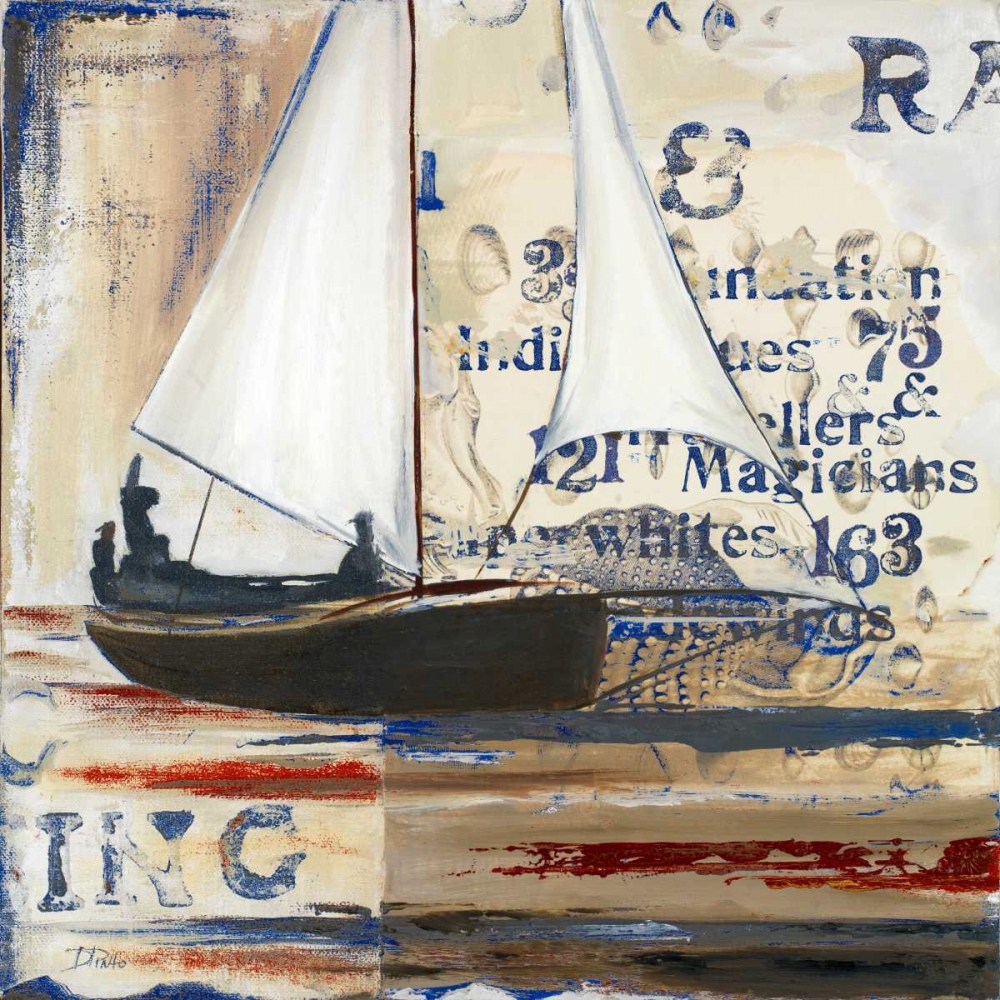 Blue Sailing Race I art print by Patricia Pinto for $57.95 CAD
