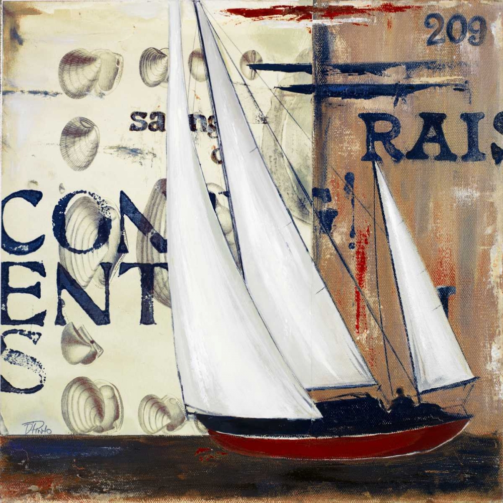 Blue Sailing Race Border II art print by Patricia Pinto for $57.95 CAD