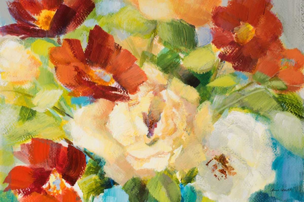 Flowers in Teal Vase II art print by Lanie Loreth for $57.95 CAD