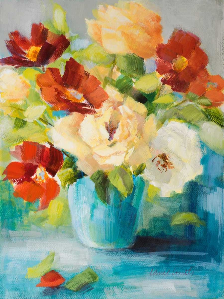 Flowers in Teal Vase I art print by Lanie Loreth for $57.95 CAD
