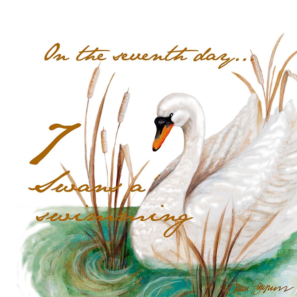 Seven Swans a-Swimming art print by Janice Gaynor for $57.95 CAD