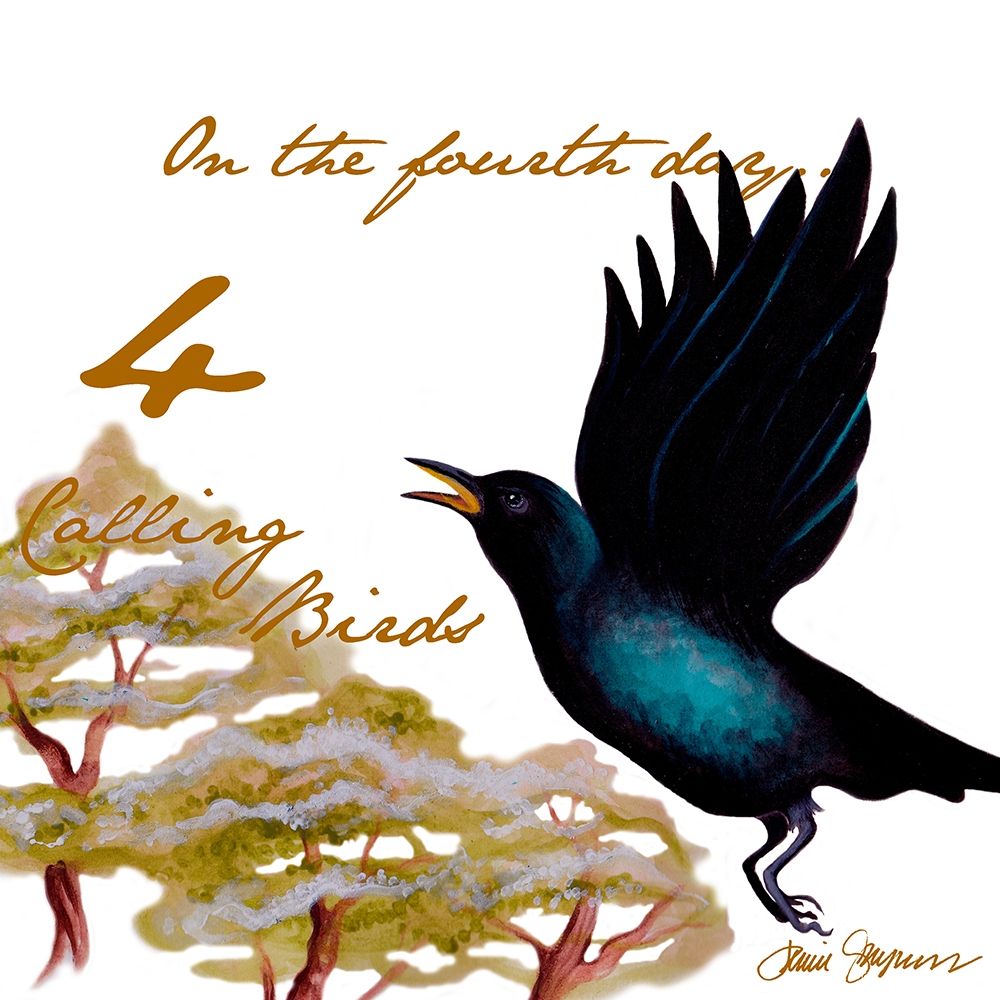 Four Calling Birds art print by Janice Gaynor for $57.95 CAD