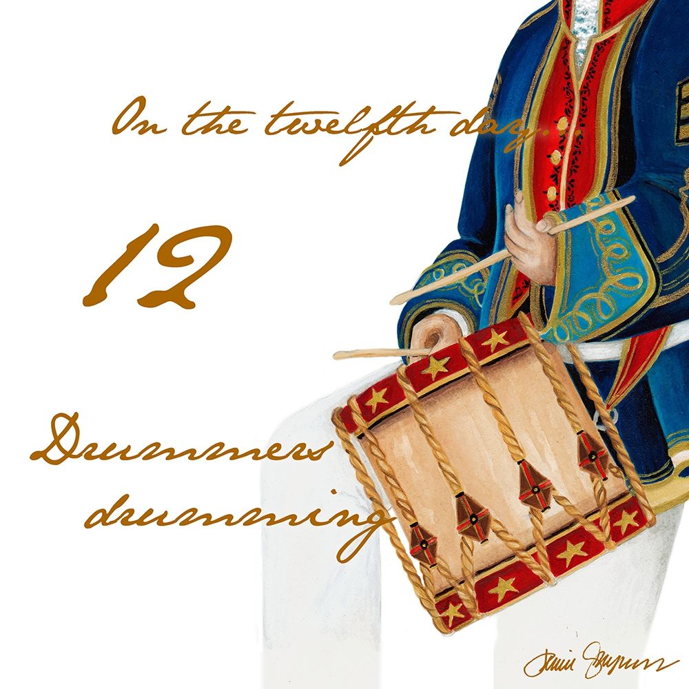 Twelve Drummers Drumming art print by Janice Gaynor for $57.95 CAD