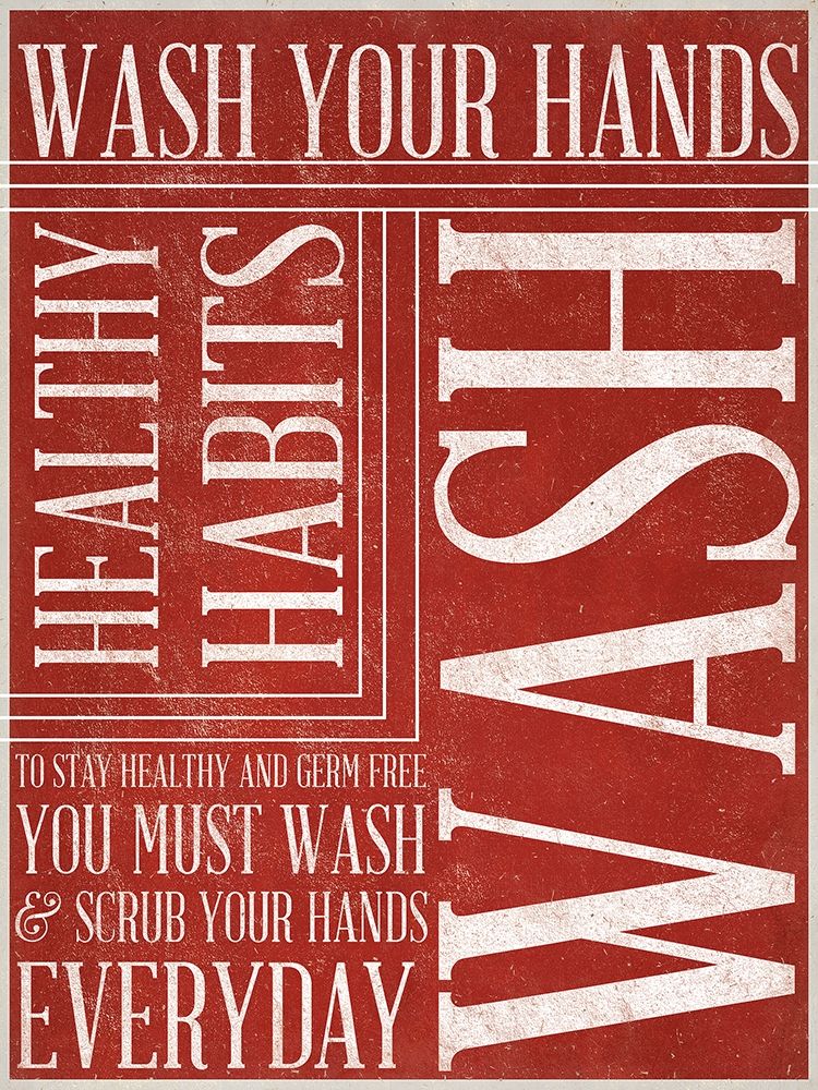 Bath Reminders II (Red) art print by SD Graphics Studio for $57.95 CAD