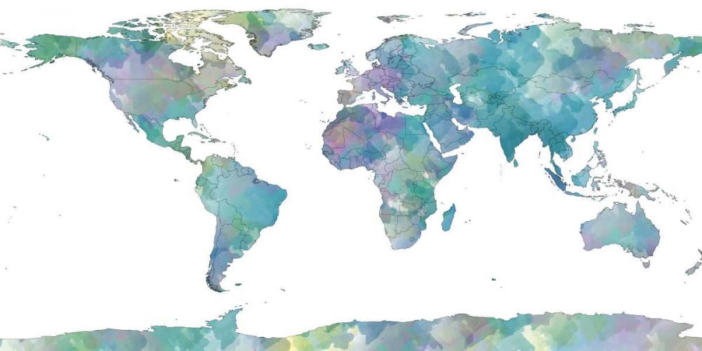 World Map Watercolor art print by SD Graphics Studio for $57.95 CAD