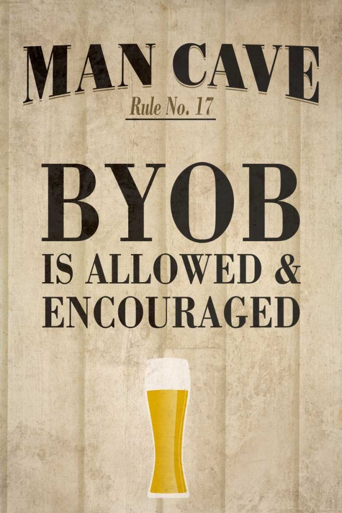 Man Cave Rules I art print by SD Graphics Studio for $57.95 CAD