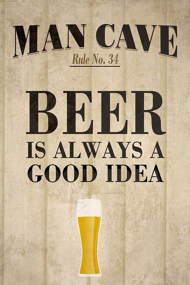 Man Cave Rules I art print by SD Graphics Studio for $57.95 CAD