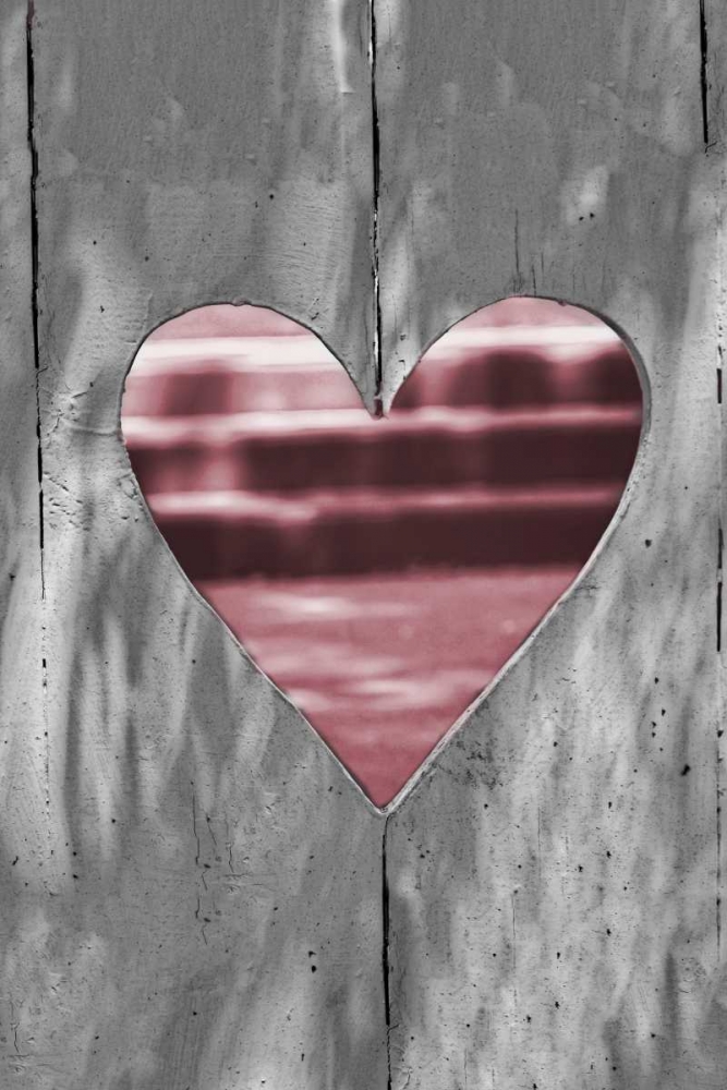Pink Woodcut Heart I art print by Gail Peck for $57.95 CAD