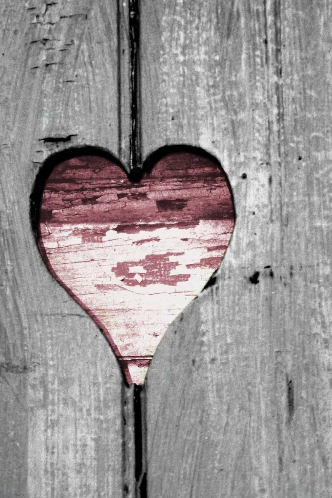 Pink Woodcut Heart II art print by Gail Peck for $57.95 CAD