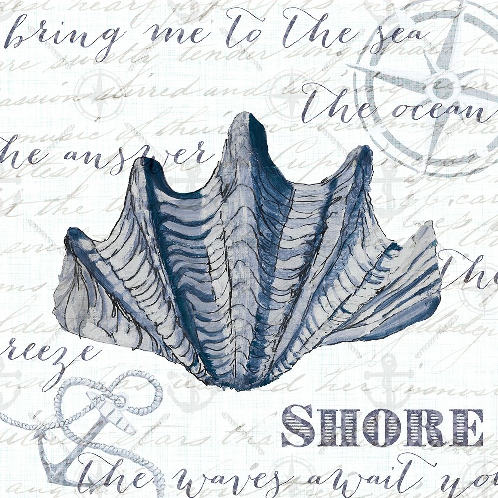 Indigo Shell I art print by Gina Ritter for $57.95 CAD