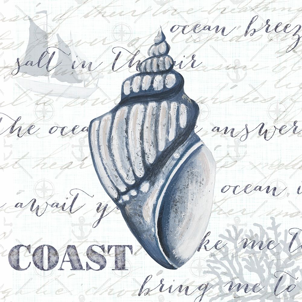 Indigo Shell IV art print by Gina Ritter for $57.95 CAD