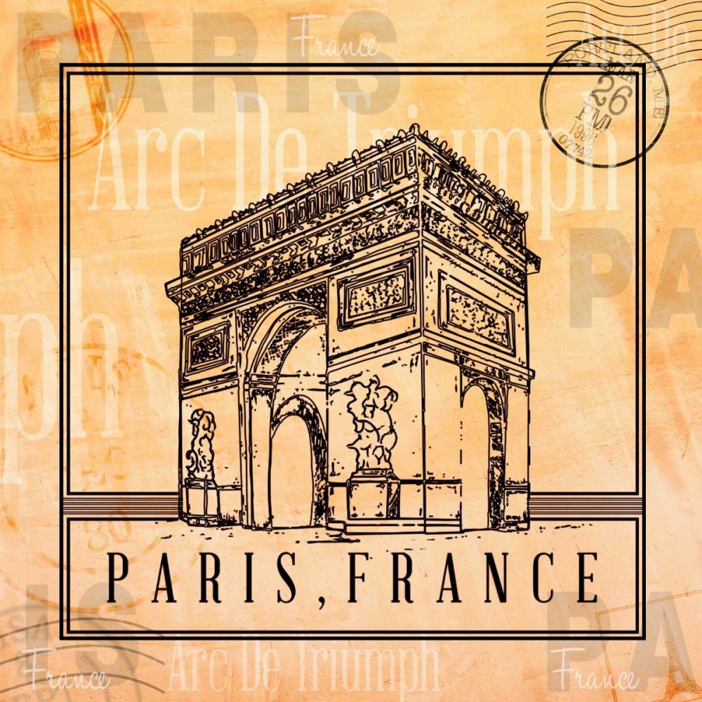 Paris Stamp I art print by Gina Ritter for $57.95 CAD