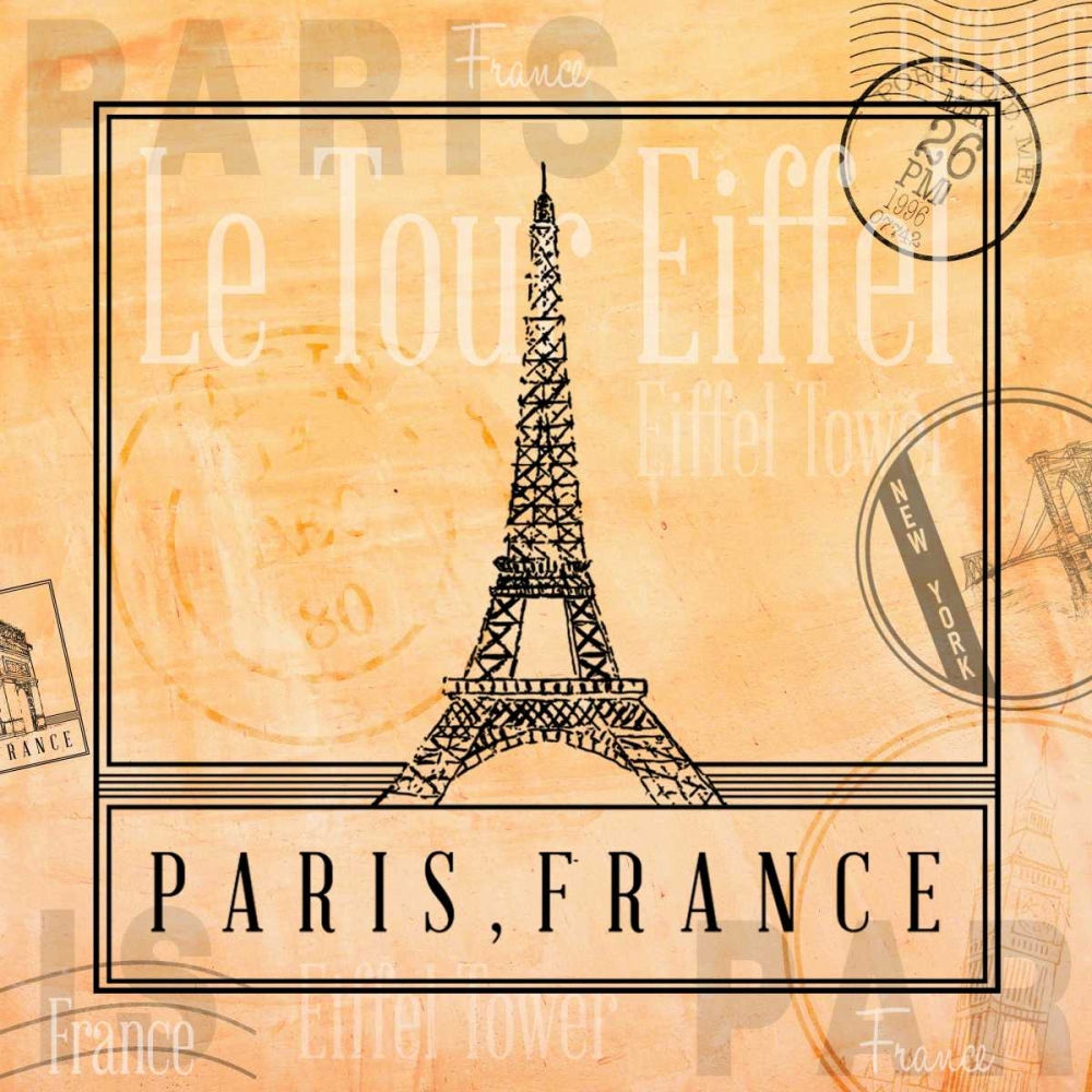 Paris Stamp II art print by Gina Ritter for $57.95 CAD