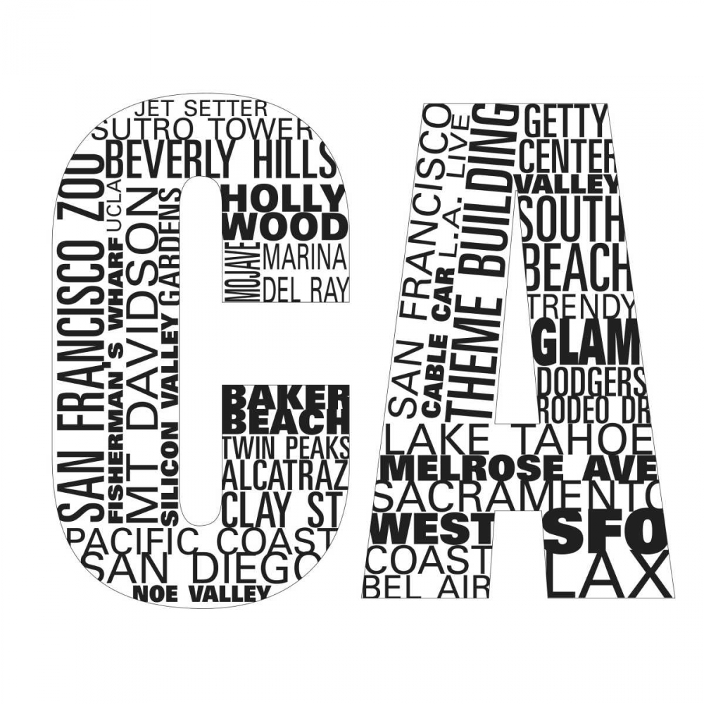 CA Type Border I art print by SD Graphics Studio for $57.95 CAD