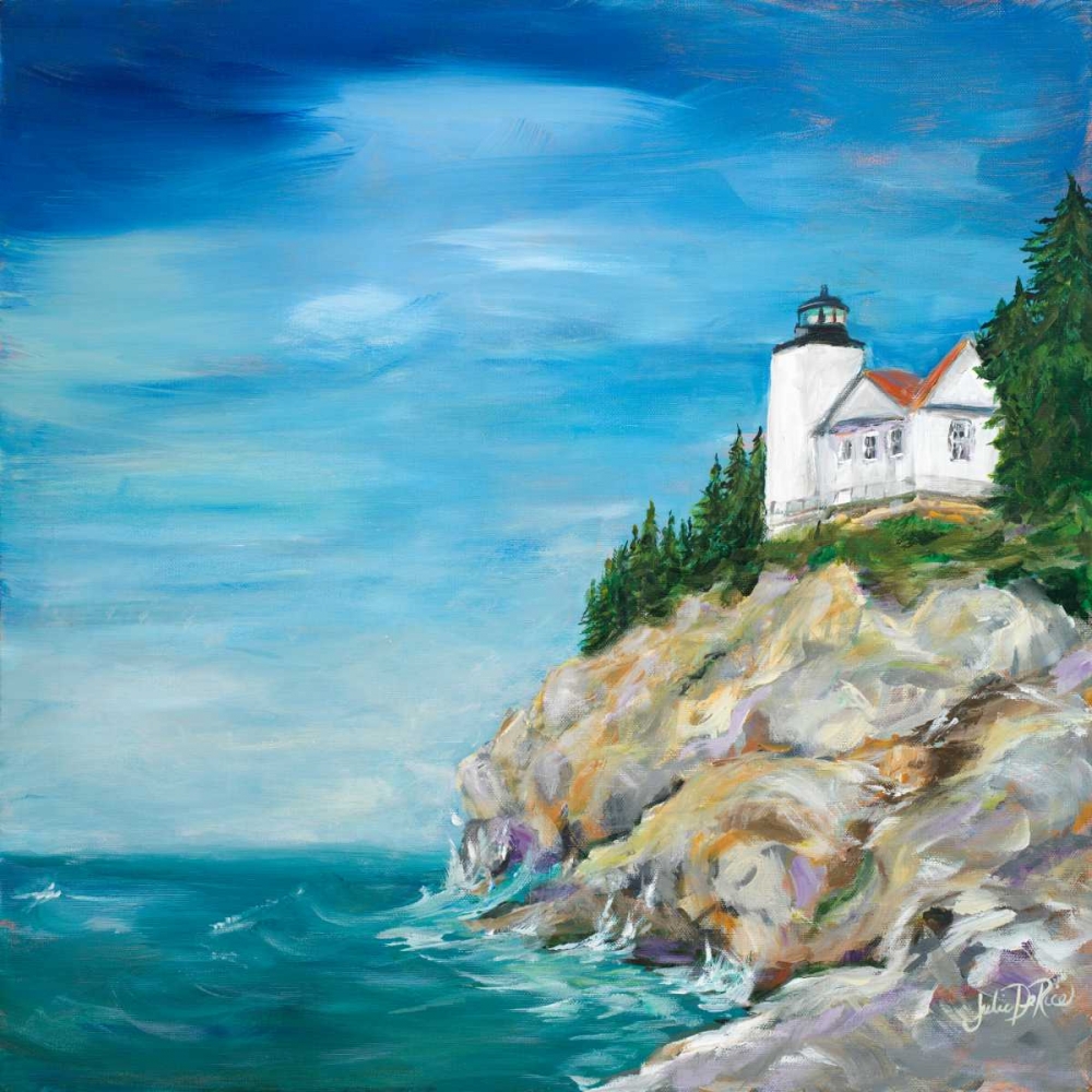Lighthouse on the Rocky Shore II art print by Julie DeRice for $57.95 CAD