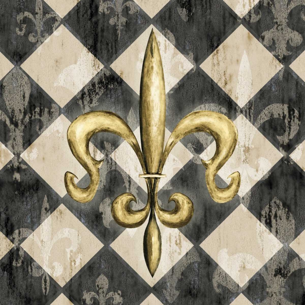 Black Diamond Fleur de Lys I art print by Hugo Edwins for $57.95 CAD