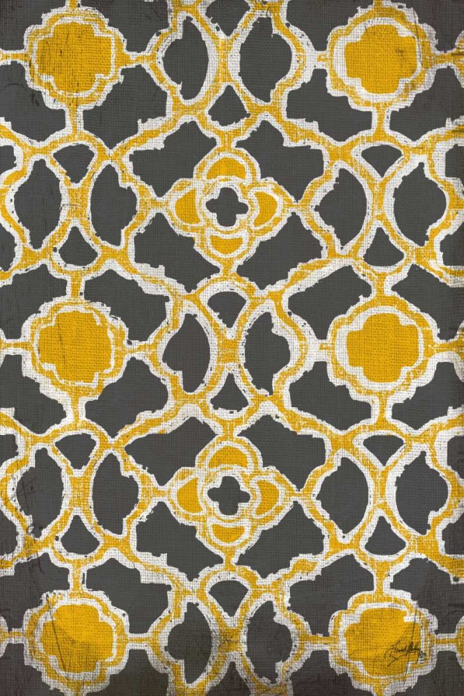 Yellow and Gray Modele Portrait art print by Elizabeth Medley for $57.95 CAD