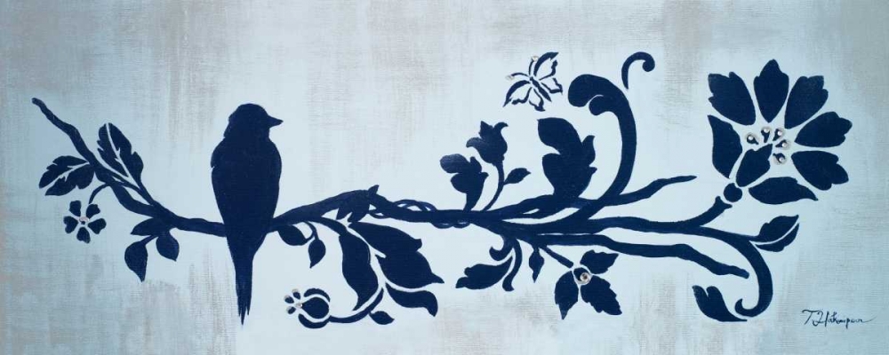 Blue Floral and Bird II art print by Tiffany Hakimipour for $57.95 CAD
