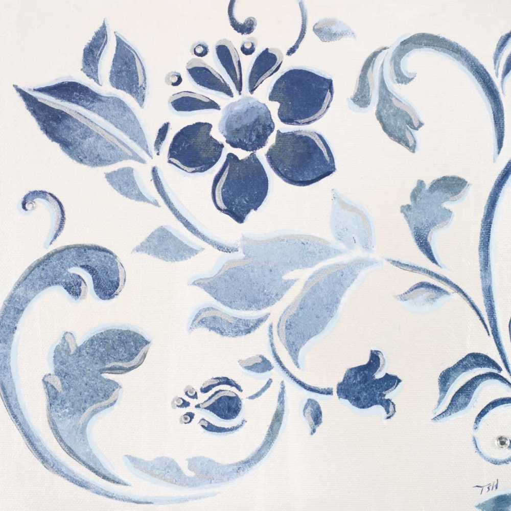 Blue Floral Shimmer II art print by Tiffany Hakimipour for $57.95 CAD