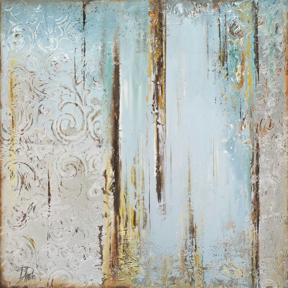 Blue Silver Square I art print by Patricia Pinto for $57.95 CAD