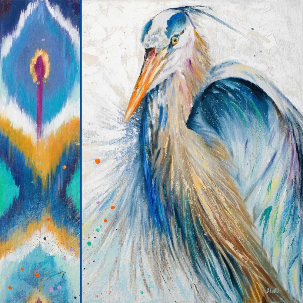 Blue Heron Ikat II art print by Patricia Pinto for $57.95 CAD