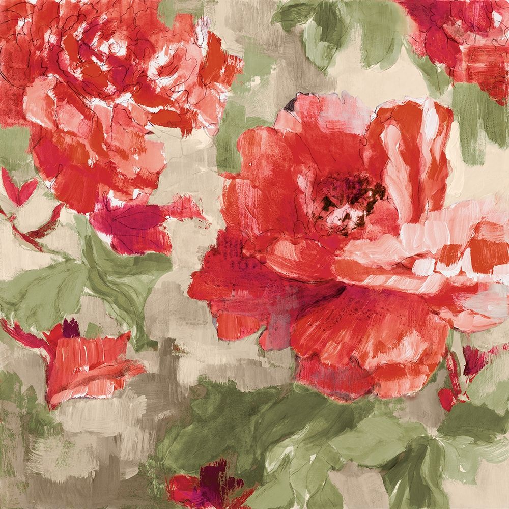 Red Modern Peonies I art print by Lanie Loreth for $57.95 CAD