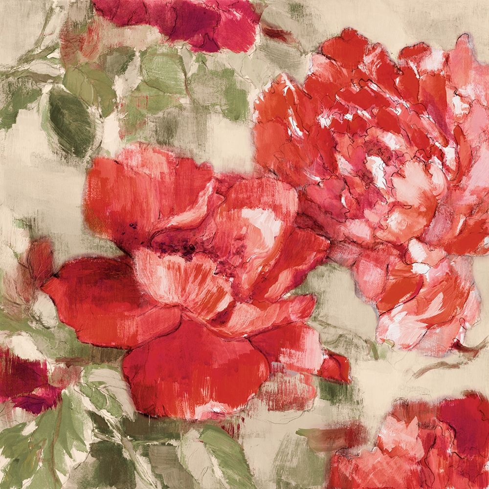Red Modern Peonies II art print by Lanie Loreth for $57.95 CAD
