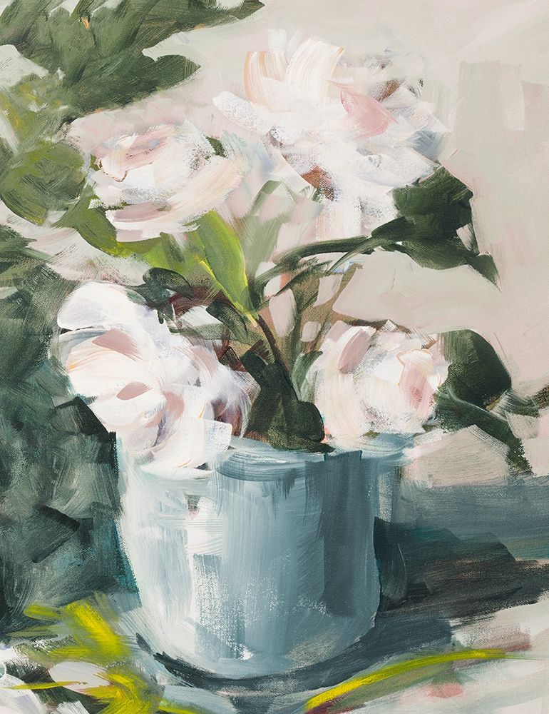Peonies in Blue Vase art print by Jane Slivka for $57.95 CAD