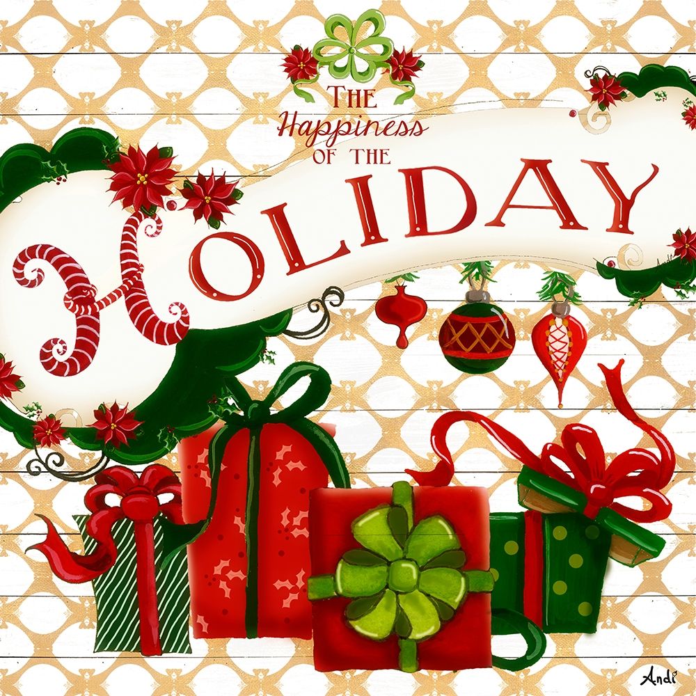 Gold Christmas Cheer II art print by Andi Metz for $57.95 CAD