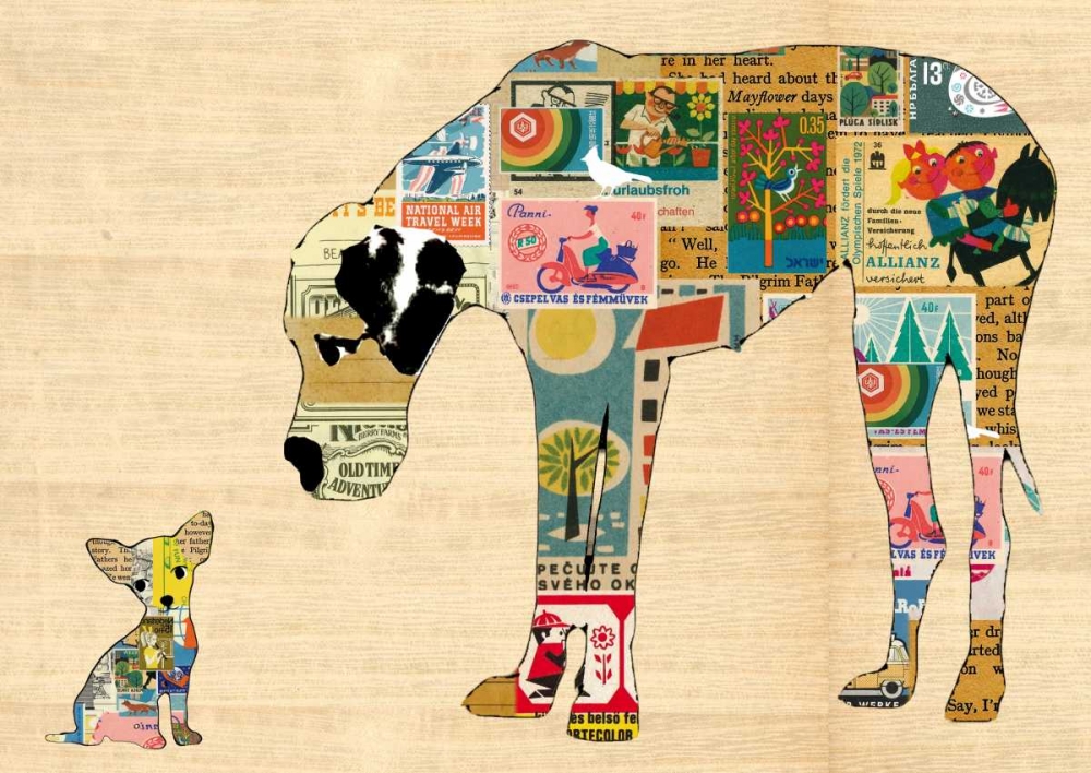 Big dog little dog art print by Claudia Schoen for $57.95 CAD