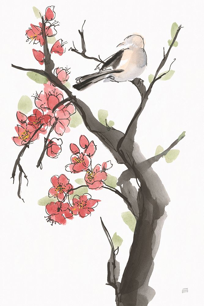 Red Plum Branch II art print by Chris Paschke for $57.95 CAD