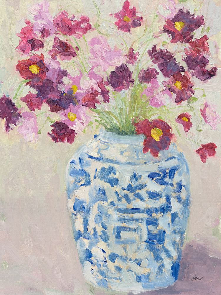 Cosmos in Chinoiserie Pot art print by Carson Overstreet for $57.95 CAD