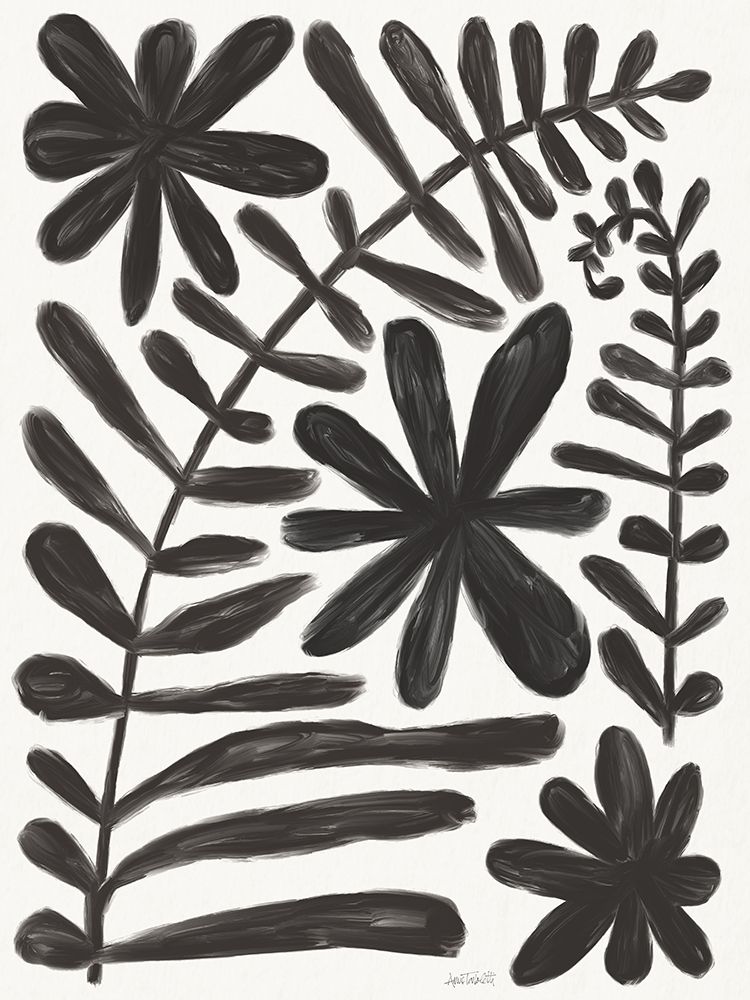 Fern and Flower Black art print by Anne Tavoletti for $57.95 CAD