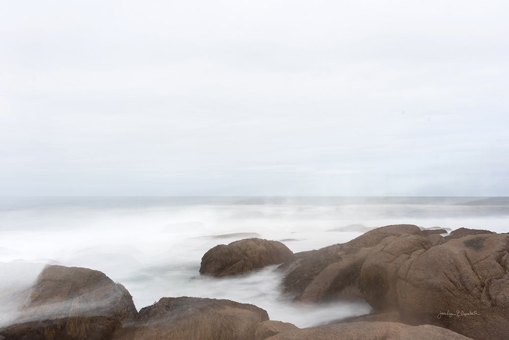 Misty Shore on The Rocks art print by Jocelyn Elizabeth for $57.95 CAD