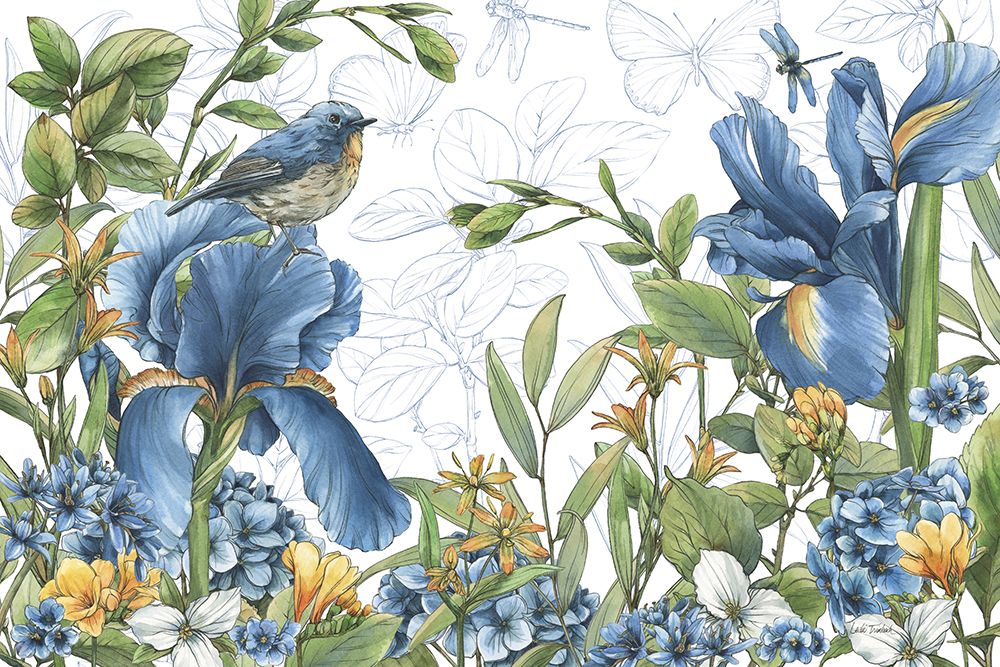 Blue Botanica I art print by Leslie Trimbach for $57.95 CAD