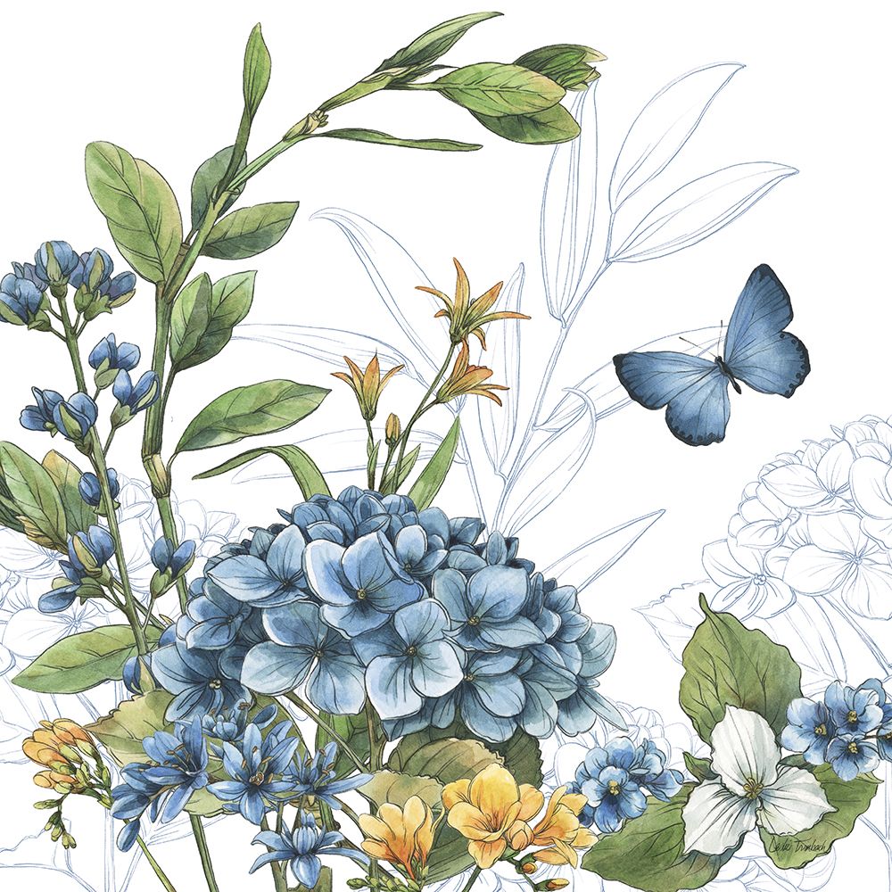 Blue Botanica II art print by Leslie Trimbach for $57.95 CAD
