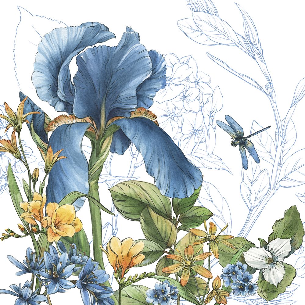 Blue Botanica IV art print by Leslie Trimbach for $57.95 CAD