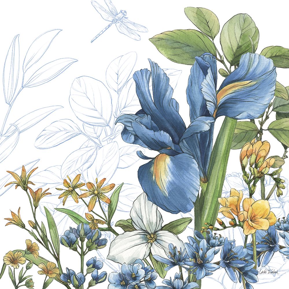 Blue Botanica V art print by Leslie Trimbach for $57.95 CAD