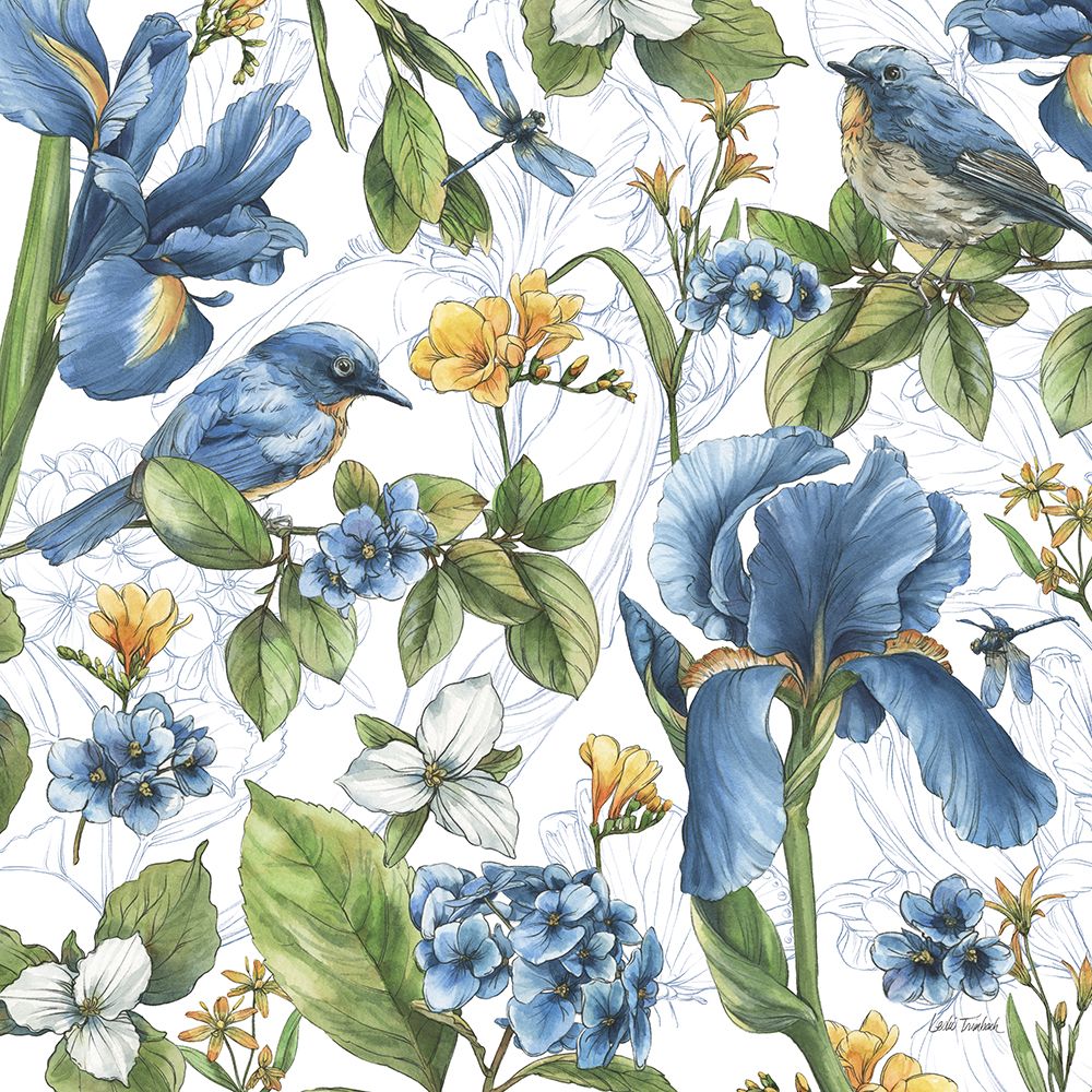 Blue Botanica VI art print by Leslie Trimbach for $57.95 CAD