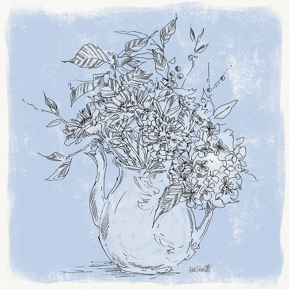 Bouquet in Pitcher Sketch art print by Anne Tavoletti for $57.95 CAD