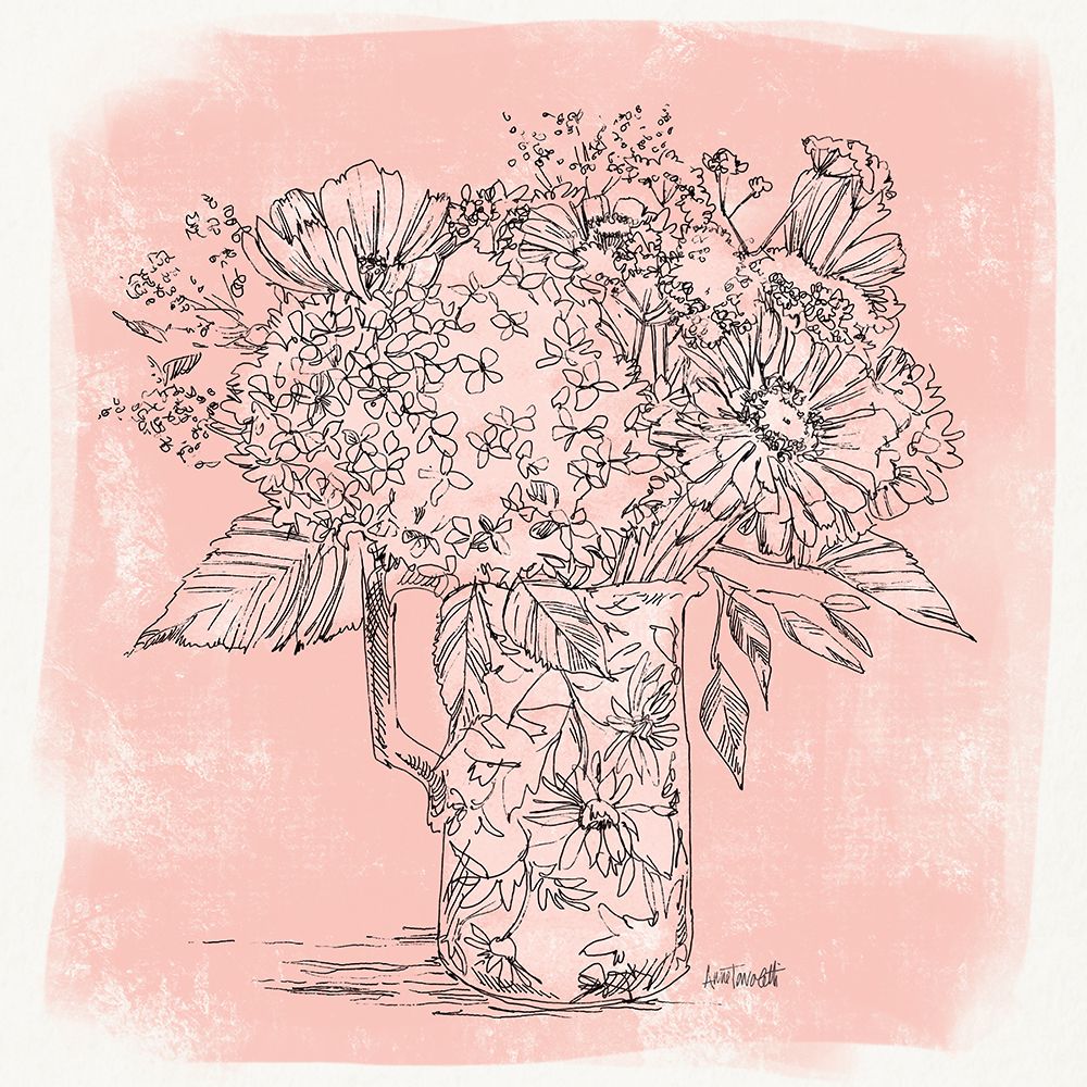 Hydrangea in Pitcher Sketch art print by Anne Tavoletti for $57.95 CAD